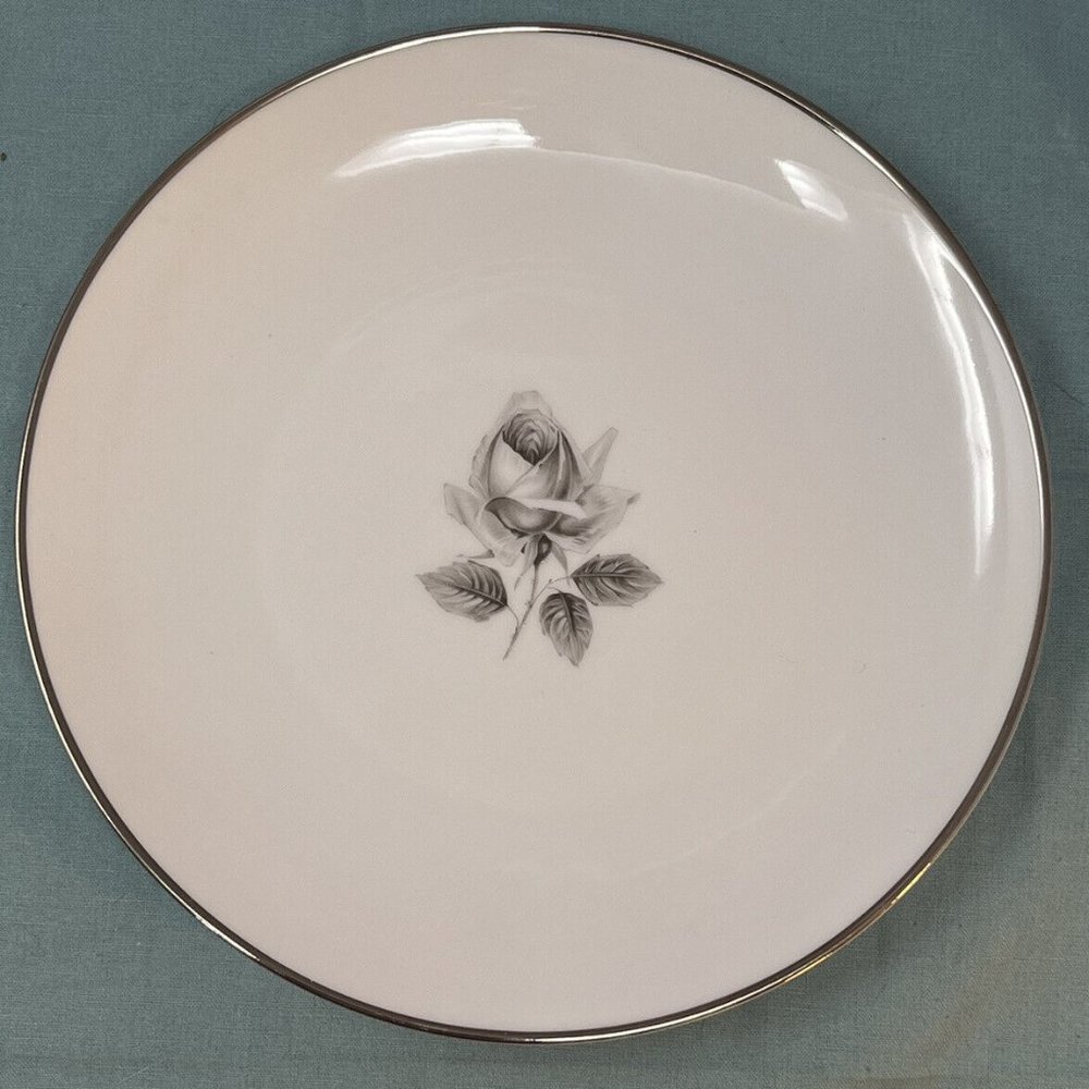 1950 German Bavaria Remembrance Platinum Trim Saladmaster Estate Porzellan 8inch